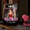 Personalized Couples Stemless Wine Glass