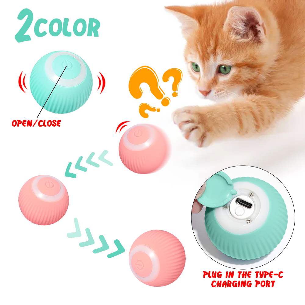 (🌲Early Christmas Sale- SAVE 48% OFF)Smart Cat Toys Automatic Rolling Ball👍BUY 3 GET 2 FREE(5PCS)&FREE SHIPPING