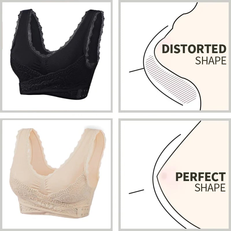 (🔥LAST DAY SALE 50%) Comfy Corset Bra Front Cross Side Buckle Lace Bras -  BUY 2 GET 1 FREE TODAY