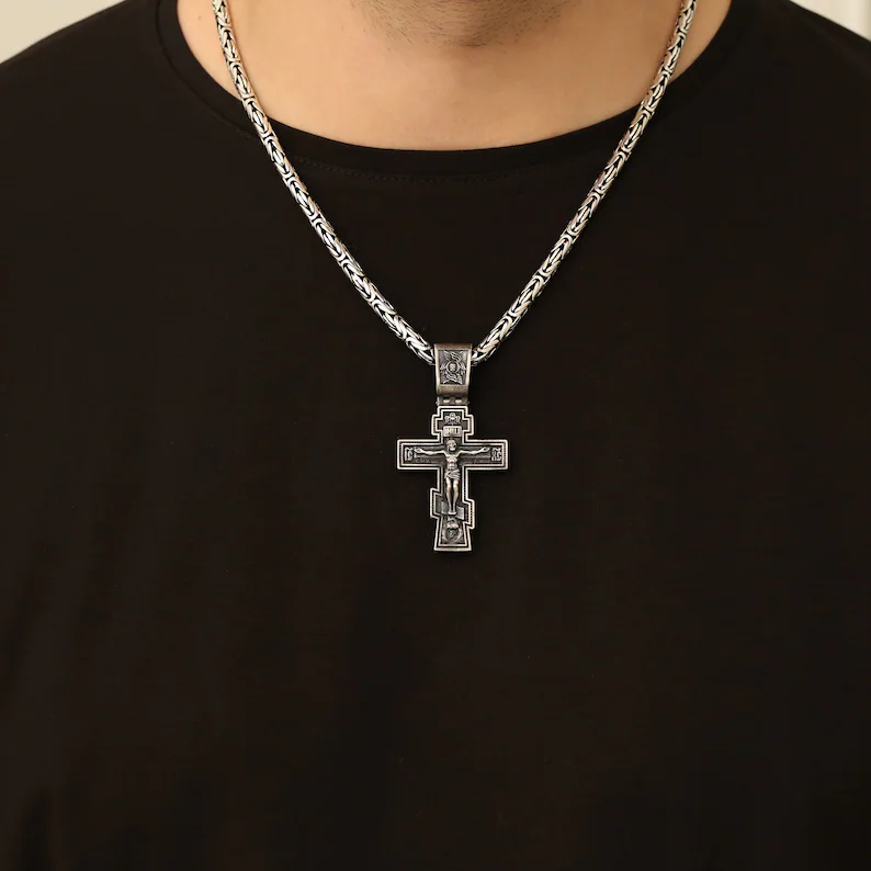 ✝️100% Handmade Silver Jesus Cross Healing Heart (𝐌𝐢𝐜𝐡𝐚𝐞𝐥 𝐂𝐥𝐚𝐫𝐤 𝐇𝐚𝐧𝐝𝐦𝐚𝐝𝐞®)