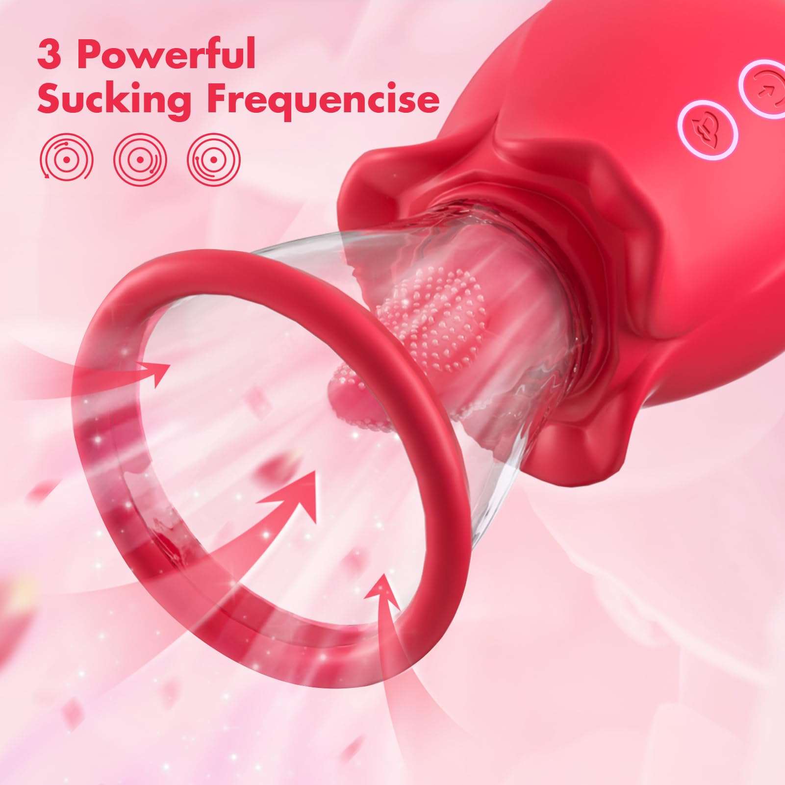 3 in 1 Sucking &Licking Rose Vibrators