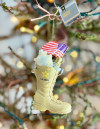 👢Handmade- Army Boot with U.S. Flag Ornament