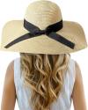 Beach Hat for Women, Wide Brim Sun Straw Hat for Women, Sun Hat Womens UPF 50+ UV Protection, Floppy Foldable Summer Hat