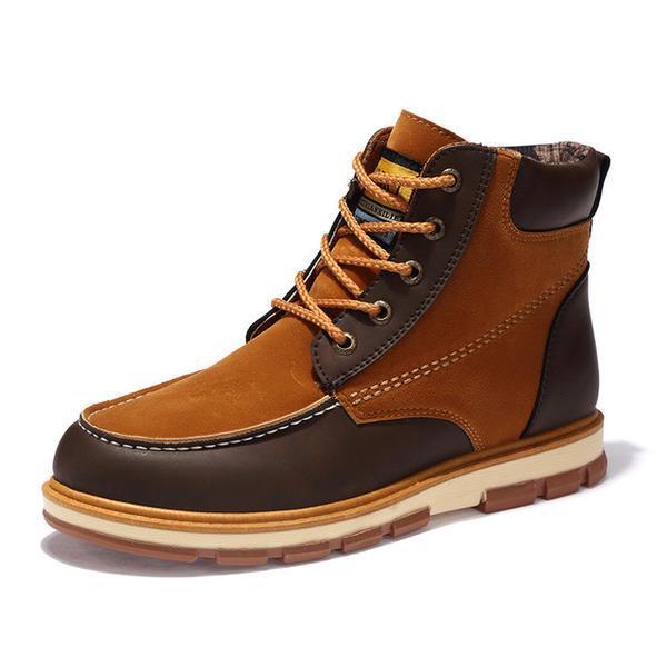 Winter Split Leather Warm Men Snow Boots