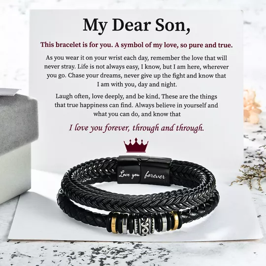 To My Son, Love You Forever Double Row Bracelet