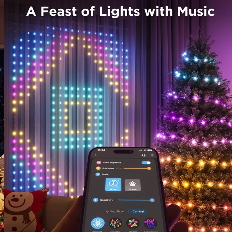 (🎉Last Day Promotion 50% OFF) Color Waves LED Curtain Sync Lights