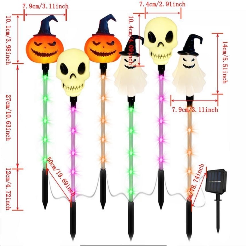 🔥Last Day Promotion 50% OFF🔥6-Pack LED Solar Halloween Ground Lights