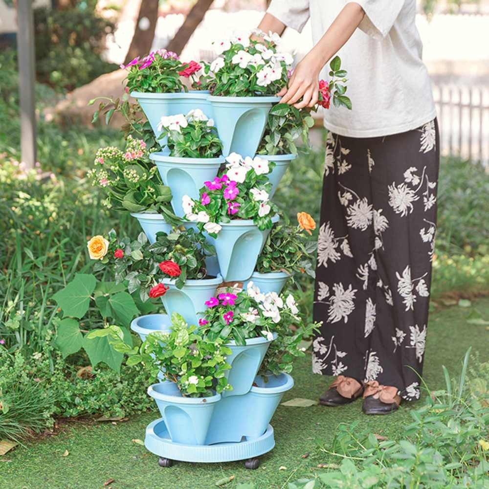 (🔥Last Day Promotion - 50%OFF)❀Stand Stacking Planting Pot, BUY 2 FREE SHIPPING