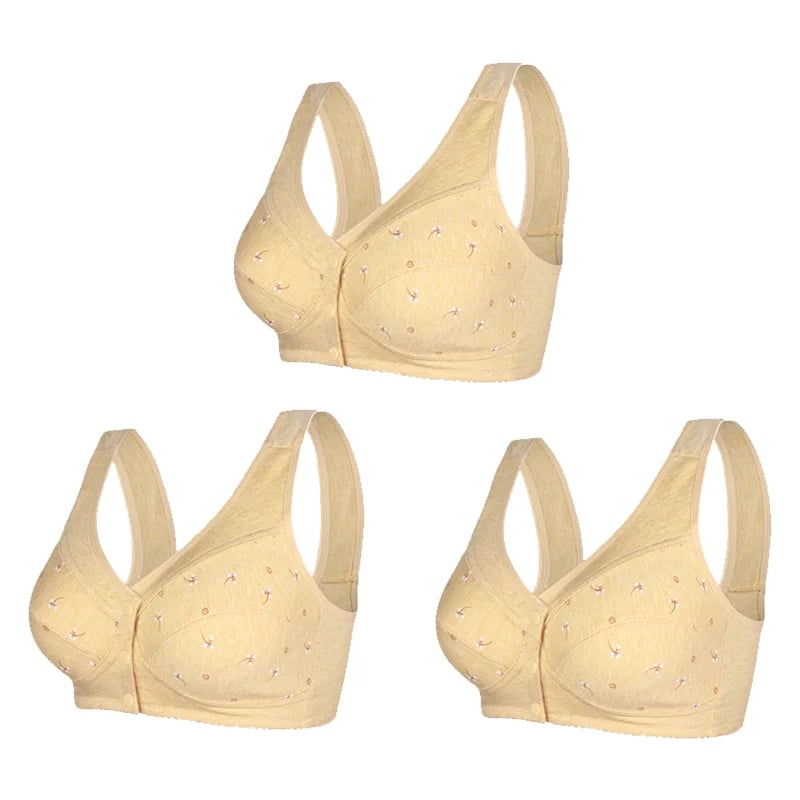 Pay 1 Get 3 packs🌷2023 New Design for Senior Front Closure Cotton Bra