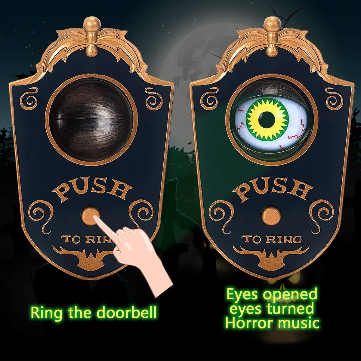 (🌲Early Christmas Sale- SAVE 48% OFF)Halloween One Eyed Doorbell Haunted Decoration(BUY 2 GET FREE SHIPPING)