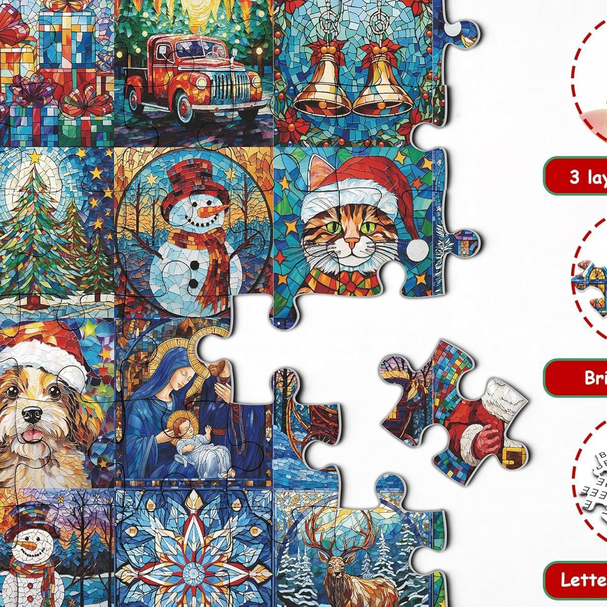 Happy Christmas Advent Calendar Jigsaw Puzzle 1080 Pieces