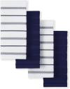 KitchenAid Albany Kitchen Towel 4-Pack Set, Grey/White, 16
