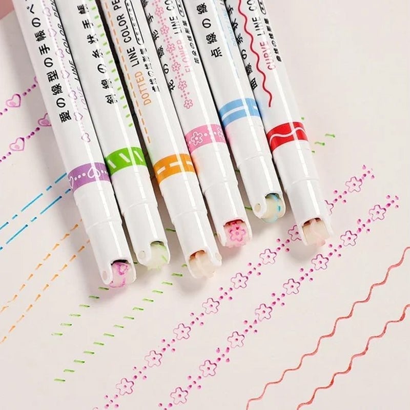 (🎄Early Christmas Sale-49% OFF) 6 Pcs Curve Highlighter Pen