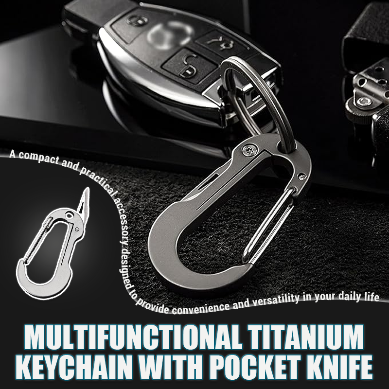 (🔥Early Christmas Sale - 50% OFF) - Multifunctional Titanium Keychain With Pocket Knife