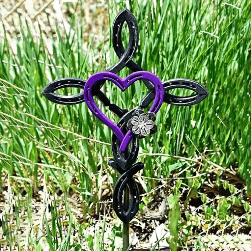 ❤️Handmade Natural Horseshoe Cross With Heart