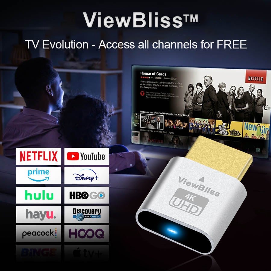 ViewBlissTM TV Streaming Device - Access All Channels for Free - No Monthly Fee