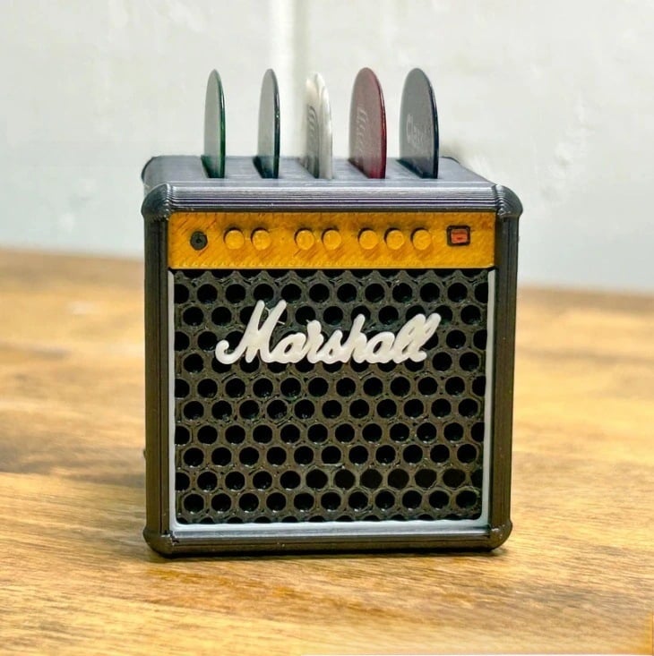 🔥Mini Guitar Amp Pick Holder – 3D Printed