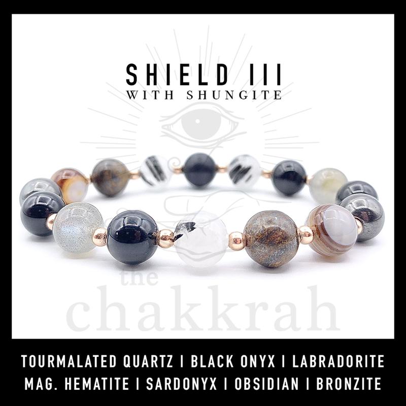 Shield III Shungite & Labradorite Bracelet with 8 Premium