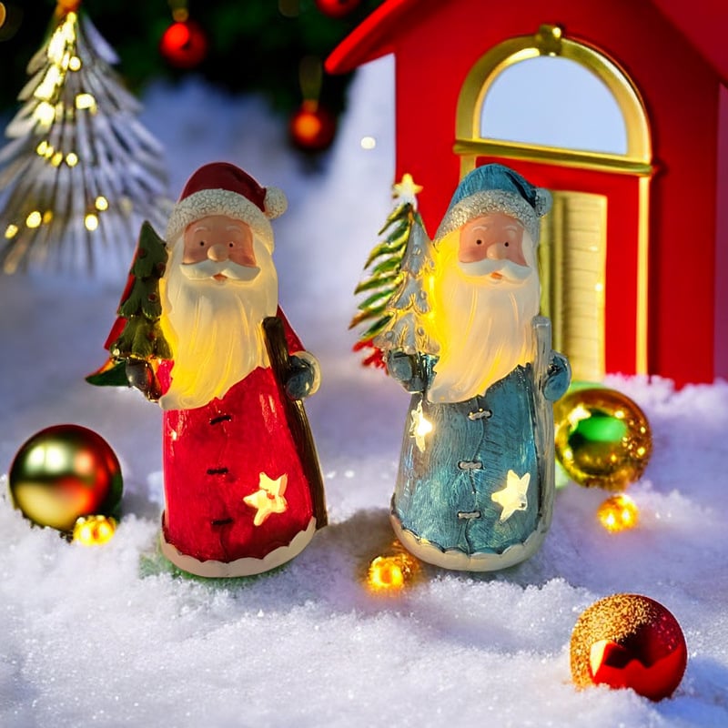 🎄Early Christmas Sale 49% OFF🎅Handmade Resin Santa Claus Figurines With Lighting