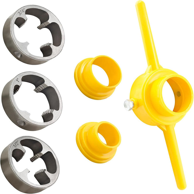 Pipe thread cutter, plastic pipe quick connector set