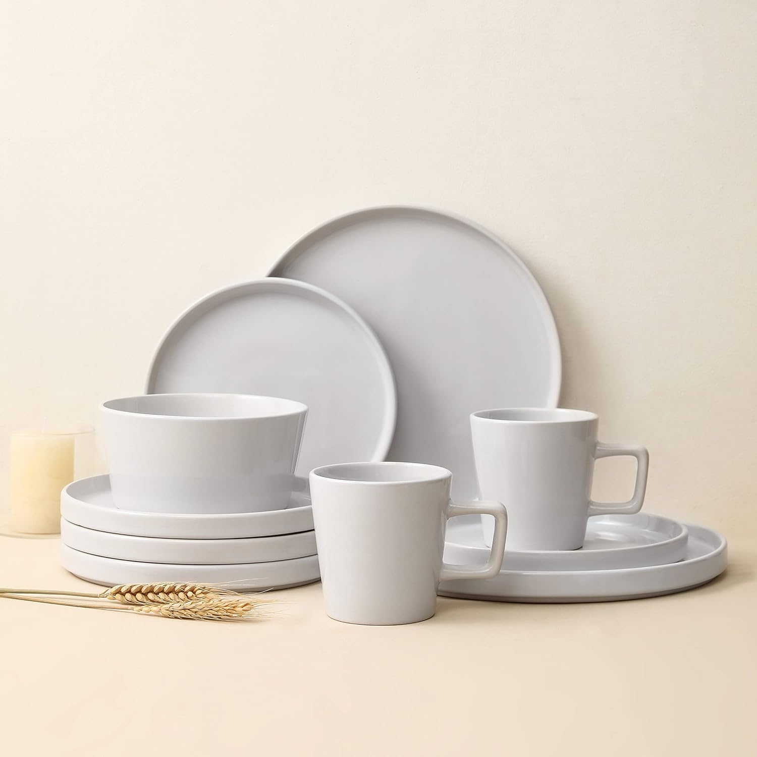 Stone Lain Coupe Dinnerware Set, Service For 4, Black Matte