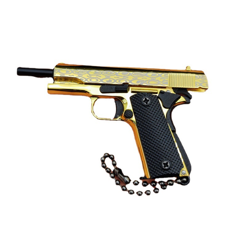 Malay pattern gold M1911 model keychain