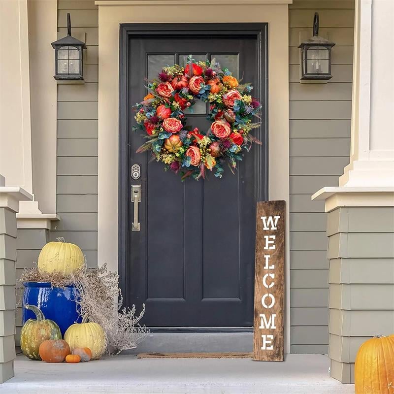 🔥Last Day Promotion - 60% OFF🎁💖Fall Peony And Pumpkin Wreath - Year Round Wreath