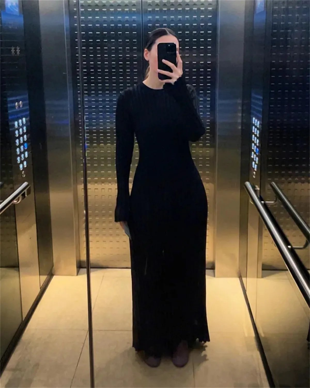 Last Day Promotion 48% OFF - 🔥2023 Fall New Sleeved Knit Midi Dress