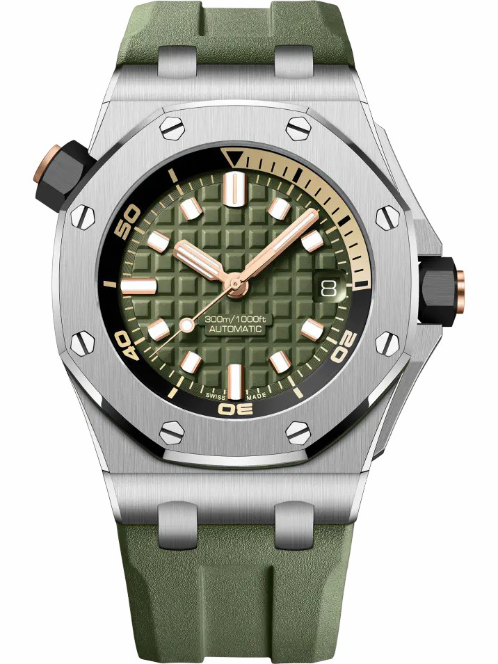 🎁Christmas Pre-Sale 70% OFF🎄Green Rubber Strap 904L Steel - Automatic - 42mm