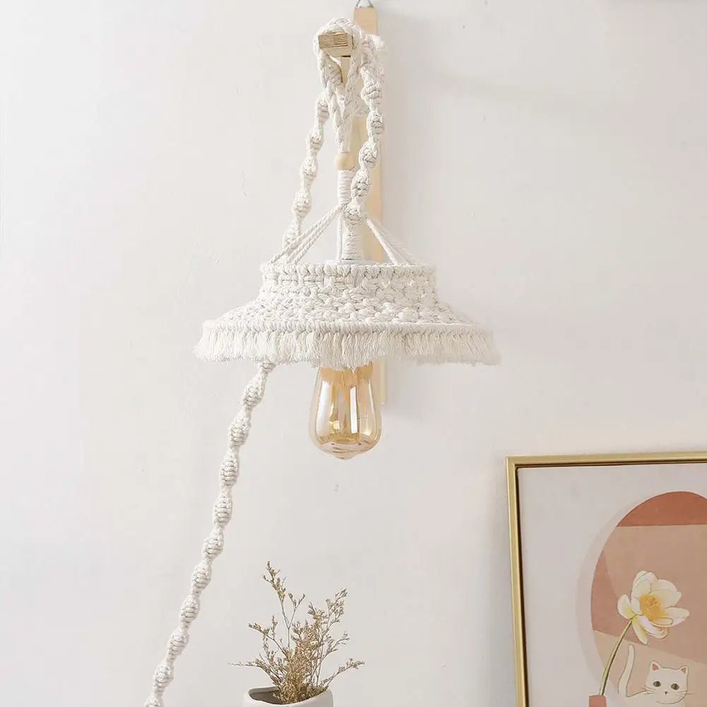 💥LAST DAY SALE 50% OFF💥Boho Woven Cotton Cone Pendant Lamp Shade