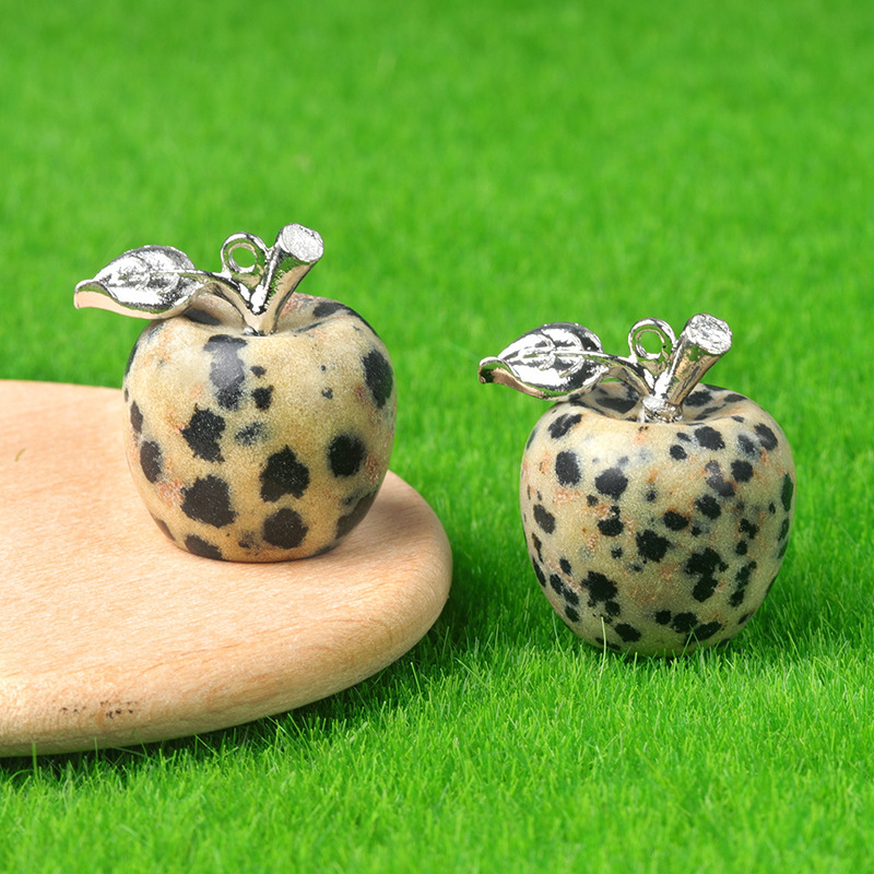 Natural Crystal Jade Colorful Apple Small Ornament
