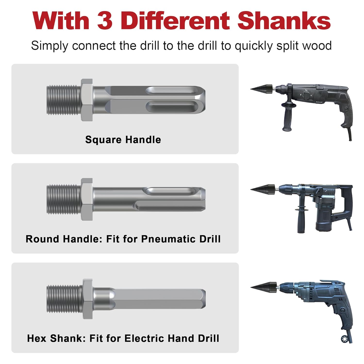 🎁TikTok Last Day Sale - 70% OFF🔥Wood Splitter Drill Bit with 3 Drilling Handles