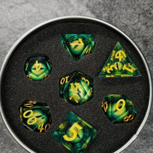 (❤Early Mother's Day Sale - 50% OFF) Lifelike Green Dragon Eye Dice Set - Buy 2 Get 1 Free