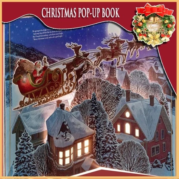 🎄Early Christmas Sale🎁-The Night Before Christmas Pop-Up Book（Light & Sound)