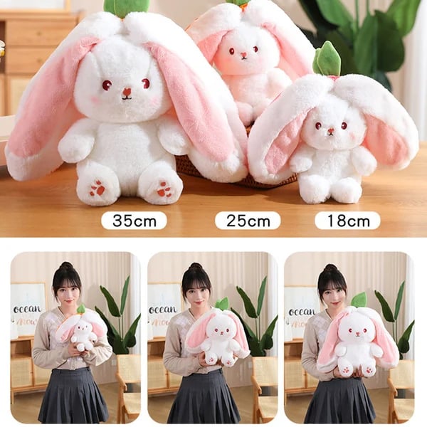 🐰Easter Early Hot Sale 40% OFF🍓Strawberry Bunny Transformed into Little Rabbit🎀 Fruit Doll Plush Toy🐰