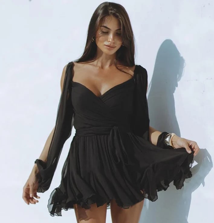 🔥Last Day Promotion 48% OFF-🎁-V-neck off-the-shoulder Dress