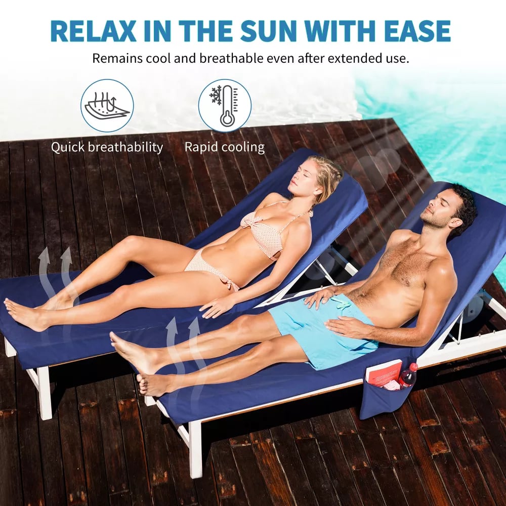 🔥Summer Hot Sale 70% OFF🎁Sun Lounger Towel in Bag with Pockets Storage