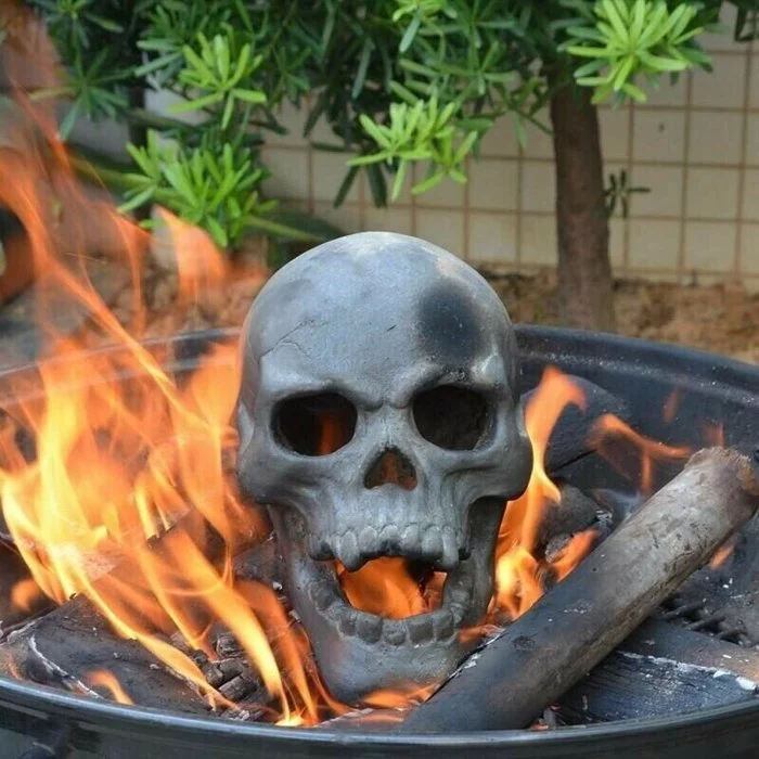🔥Halloween Pre Sale 50% OFF🔥 Terrifying Human Skull Fire Pit💀