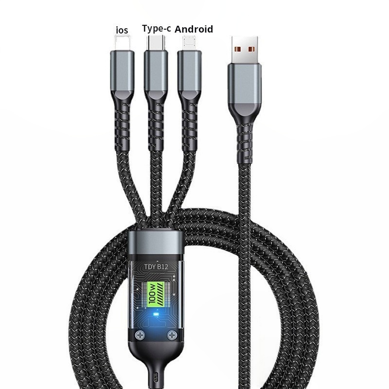 🔥Letzter Tag 50% RABATT -Transparentes, leuchtendes 3-in-1-Datenkabel mit Aufladung