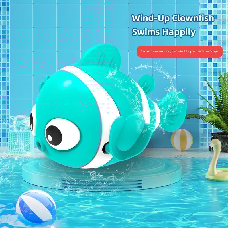 ⏰LAST DAY SALE 50% OFF💥Baby Bath Clownfish Wind-up Toy