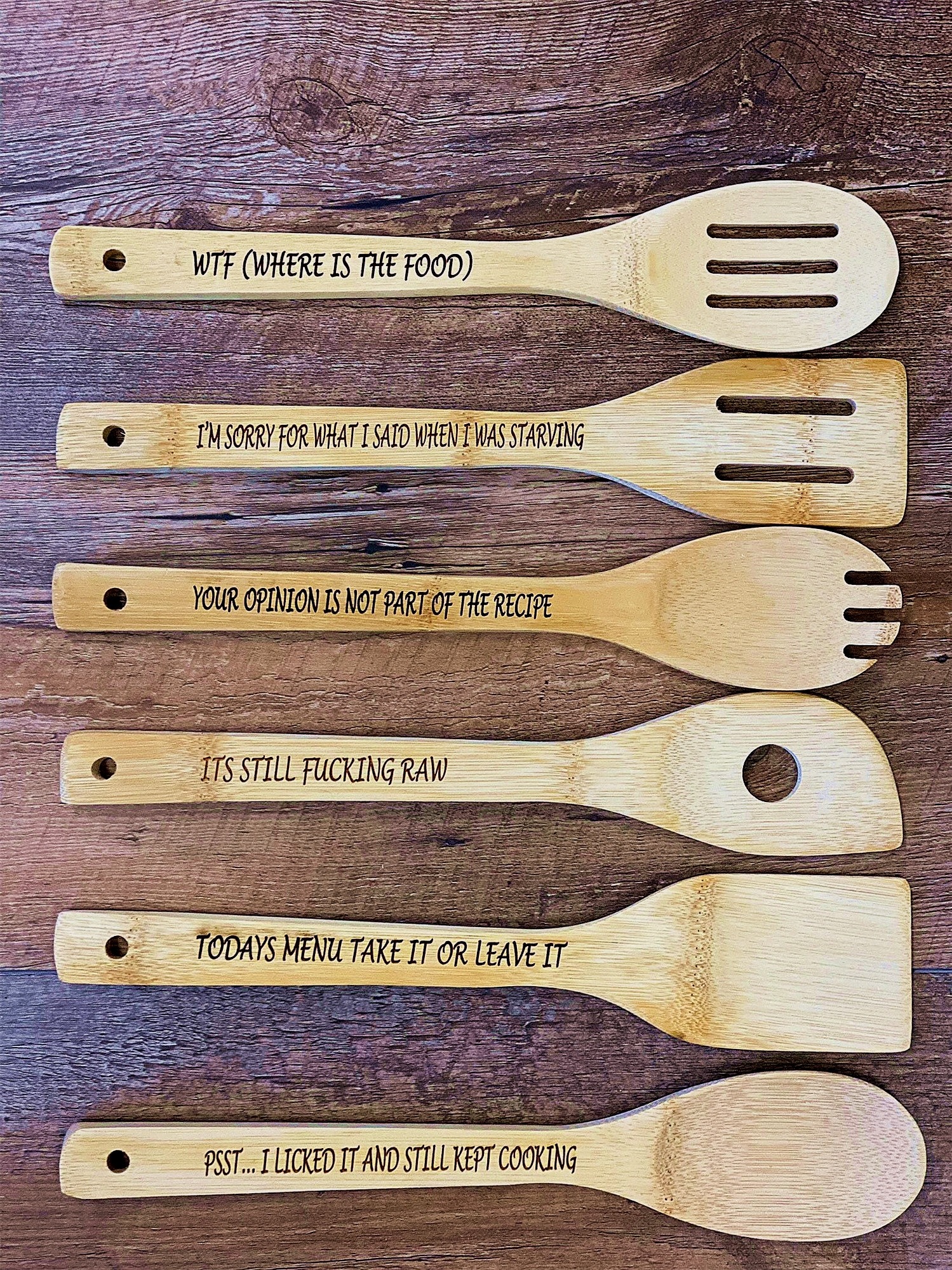 🤣Funny Wooden Spoon Set ( 6 pcs )