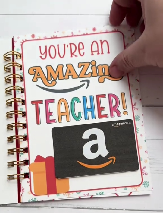 👩‍🏫Teacher Gift Card Book📚-🎄Merry Christmas to Great Teacher