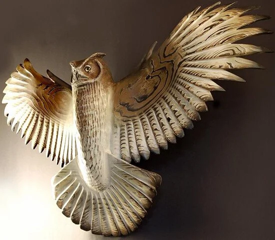 Barn Owls Hand - Carved Wall Art (𝐀𝐥𝐚𝐧 𝐄𝐰𝐞𝐧 𝐇𝐚𝐧𝐝𝐦𝐚𝐝𝐞®)