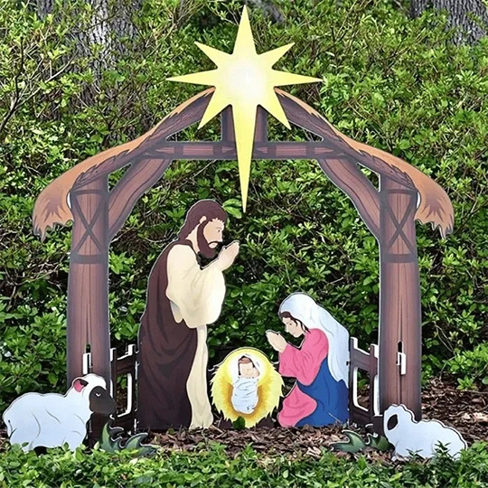 Jesus Nativity Scene Sign-BUY 2 FREE SHIPPING