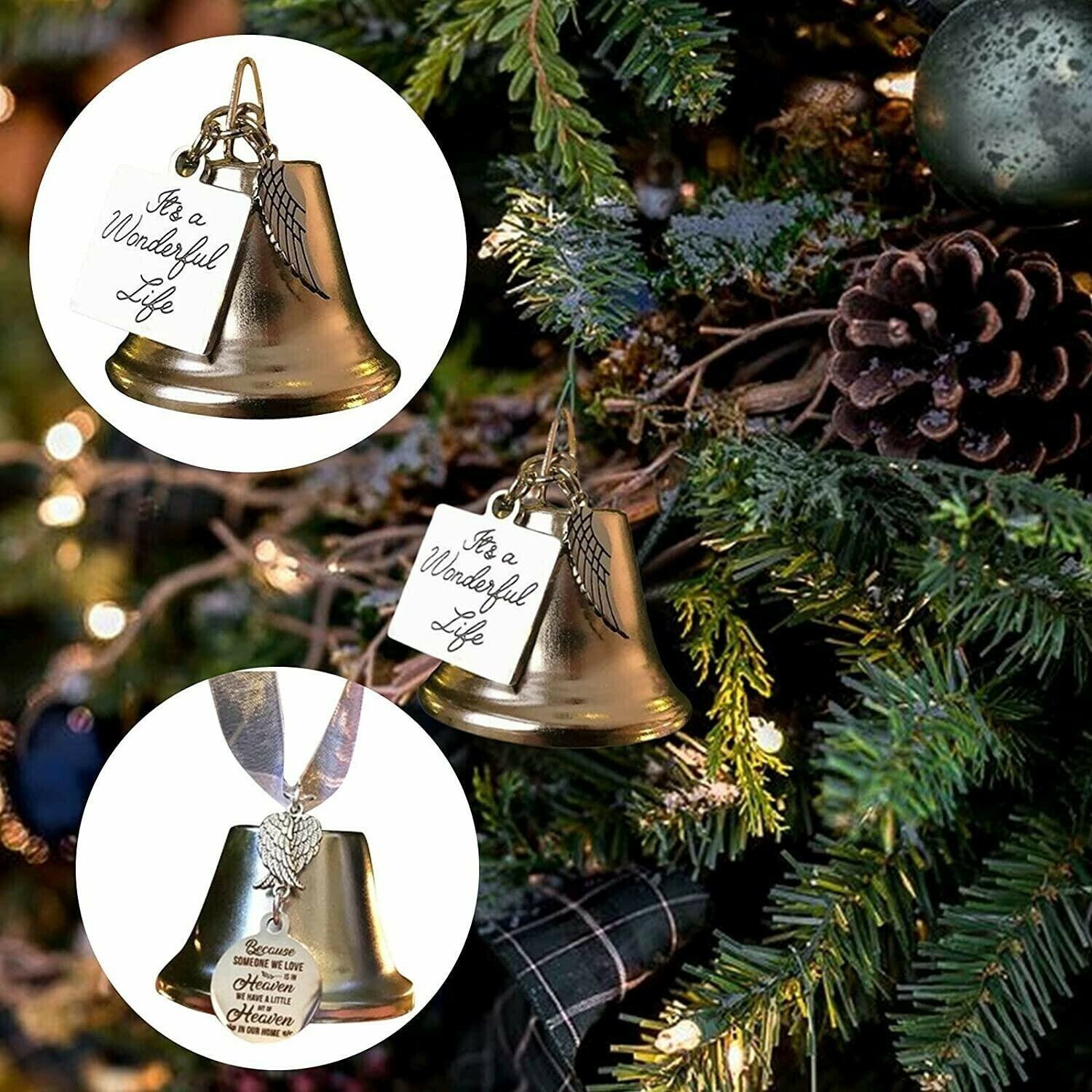 🔥HOT SALE 49% OFF - Memorial Ornaments Angel Wings Bell