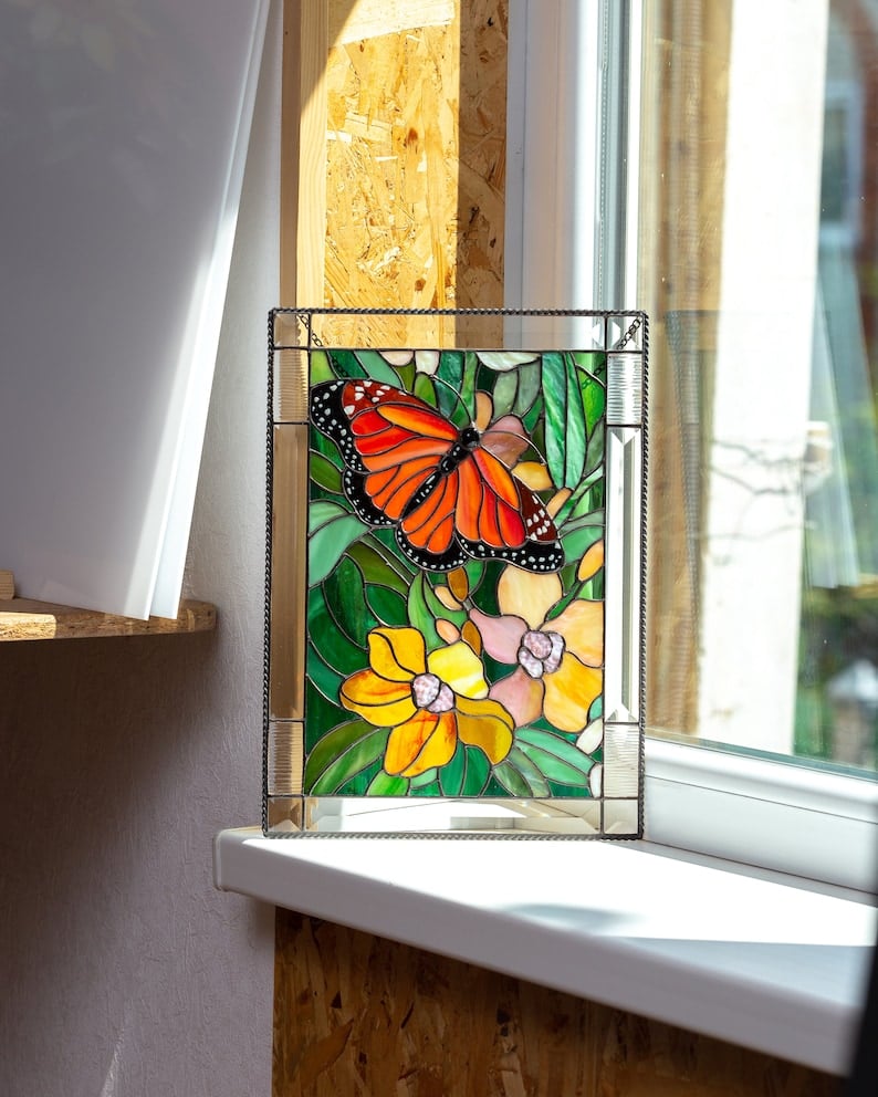 (🔥Last Day Promotion- SAVE 48% OFF)Cardinal Stained Glass Window Panel
