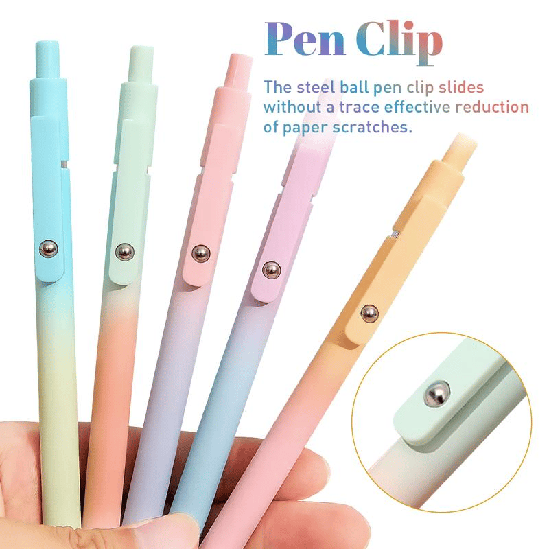 🎁TikTok Last Day Sale - 70% OFF🎉5Pcs Rainbow Minimalist Press Type Quick Drying Carbon Gel Pens Set