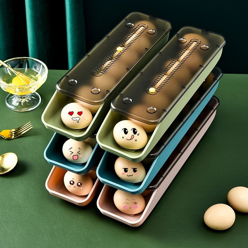 (🔥Last Day Promotion-48%OFF)Sliding Egg Storage Box(Buy 2 get 1 Free)