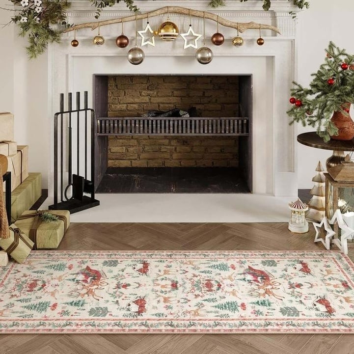 🎅 Early Christmas Sale 🎅🎄 Christmas Deer Santa Long Rug