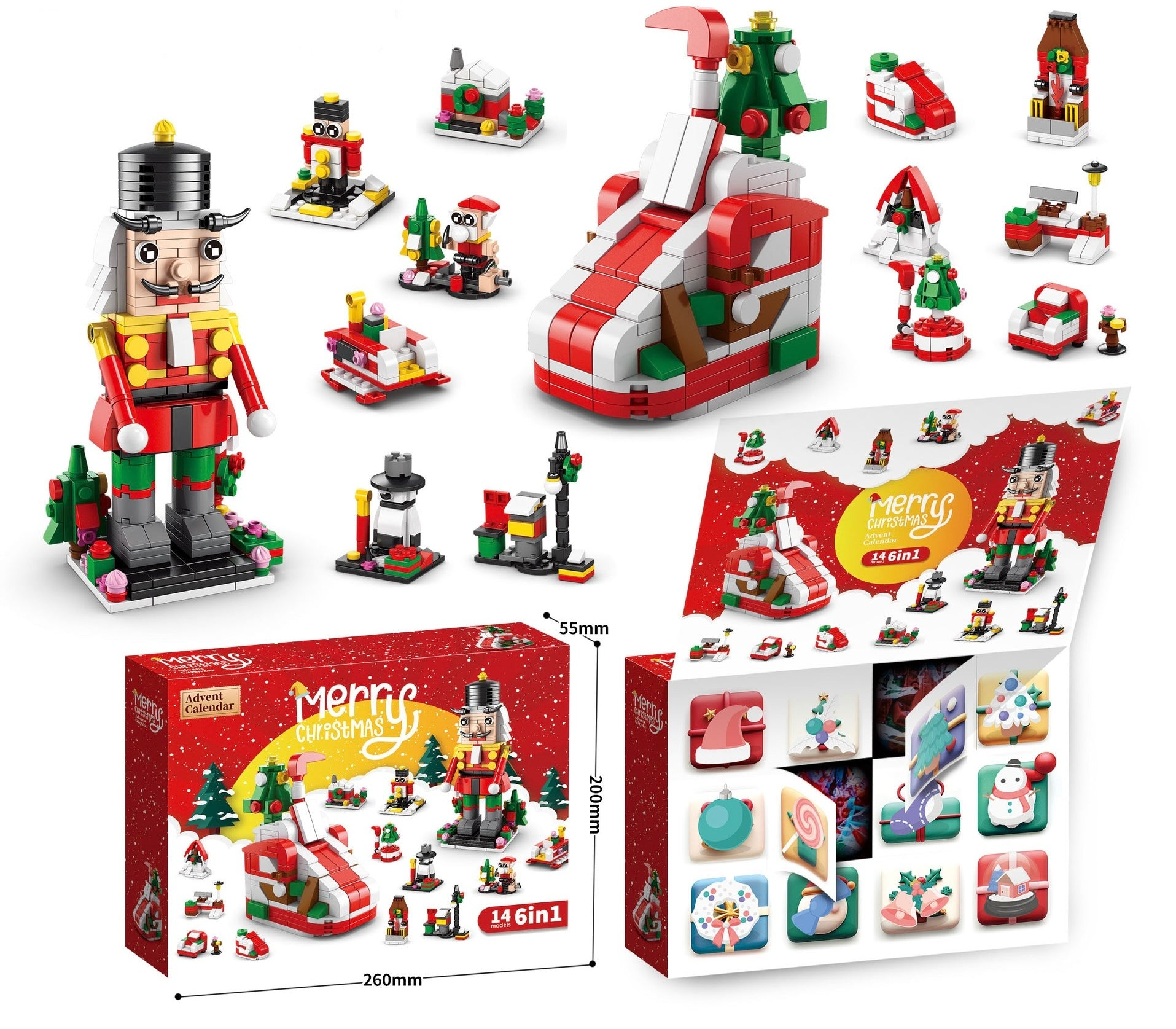 🔥Last Day Promotion 70% OFF🔥Christmas 12 Day Countdown Building Blocks Calendar Gift Box
